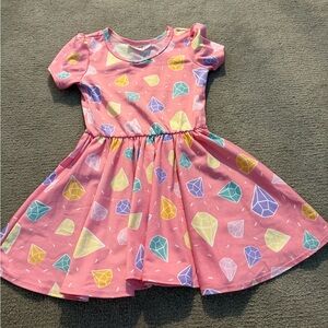 ⭐️3 for $25⭐️ Dot Dot Smile Pink Gem Pattern Kids Dress